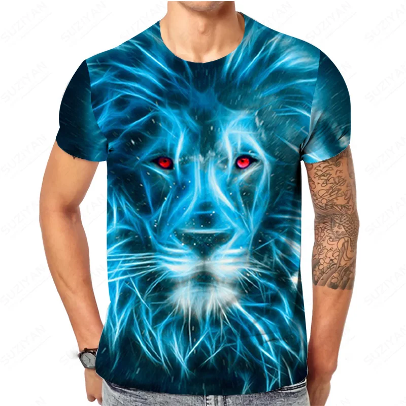 

New Printing Basic Mens Sleeve T Shirt Men Oversize Woman T Shirt Sportswear Man Animal Tiger Designer T-Shirts For Male