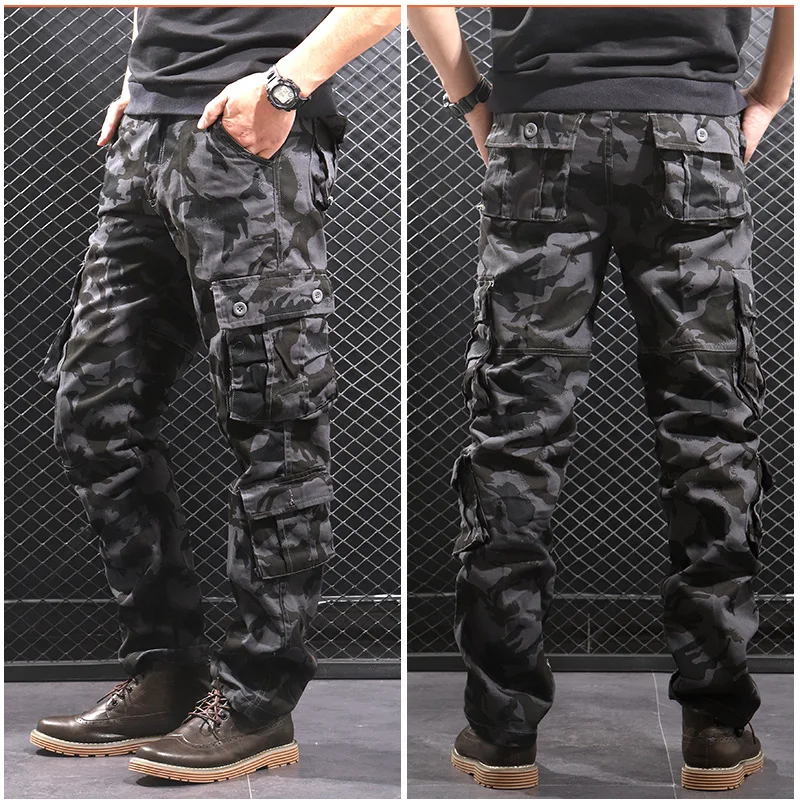 

Men Cotton Spring Autumn Military Cargo Tactical Pants Cotton Casual Camouflage Trousers Men Pantalon Homme Camo Joggers