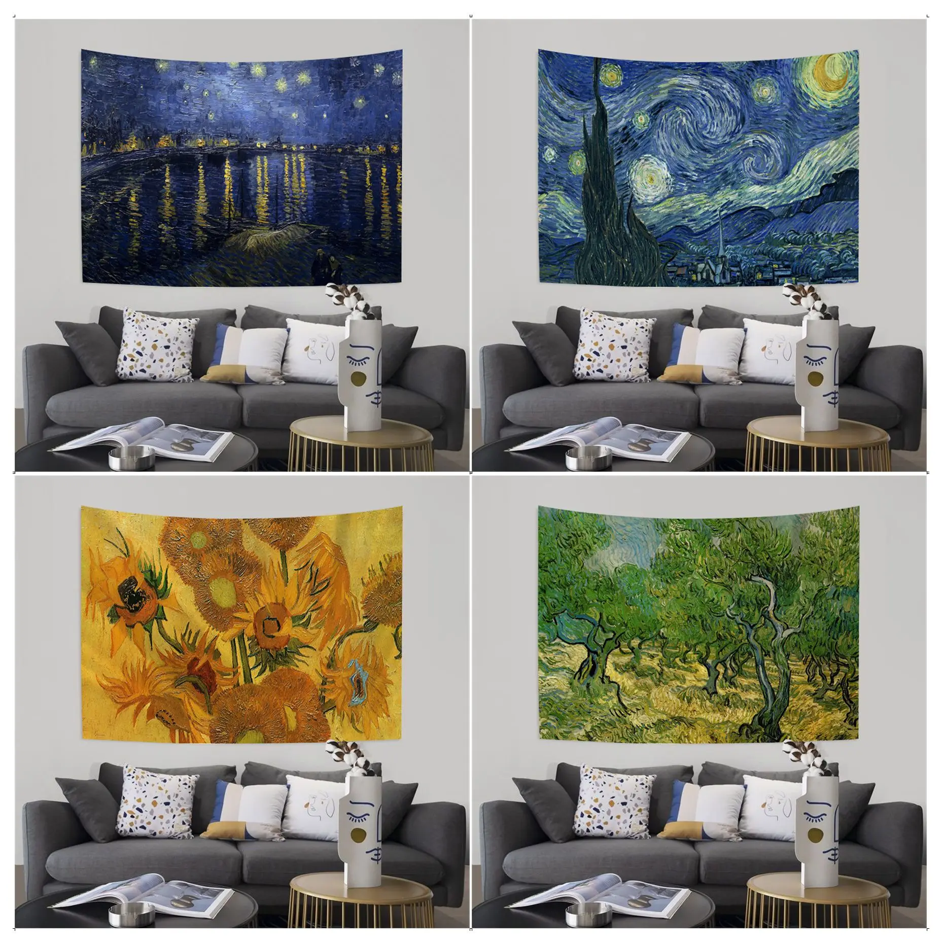 

Van Gogh Art Tapestry Colorful Tapestry Wall Hanging Bohemian Wall Tapestries Mandala Wall Art Decor