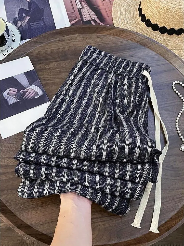 Брюки больших размеров с драпировкой серые новые высокой талией High Street свободные