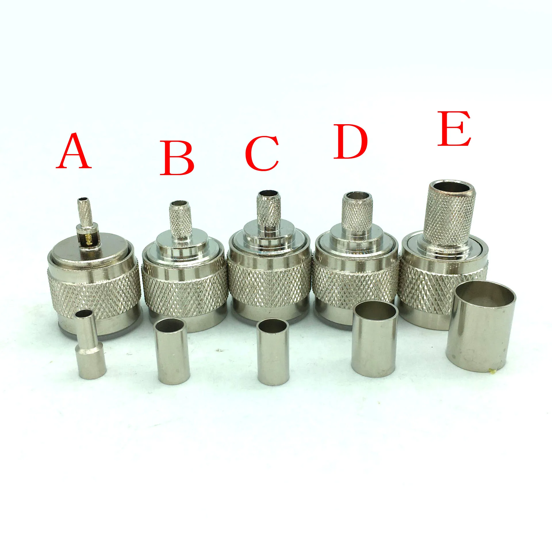 

4x N Type Male plug Crimp RF Coaxial Connector for RG316 RG174 RG58 LMR195 RG400 RG59 RG5 RG6 5D-FB RG8 RG213 RG165 LMR400 Cable