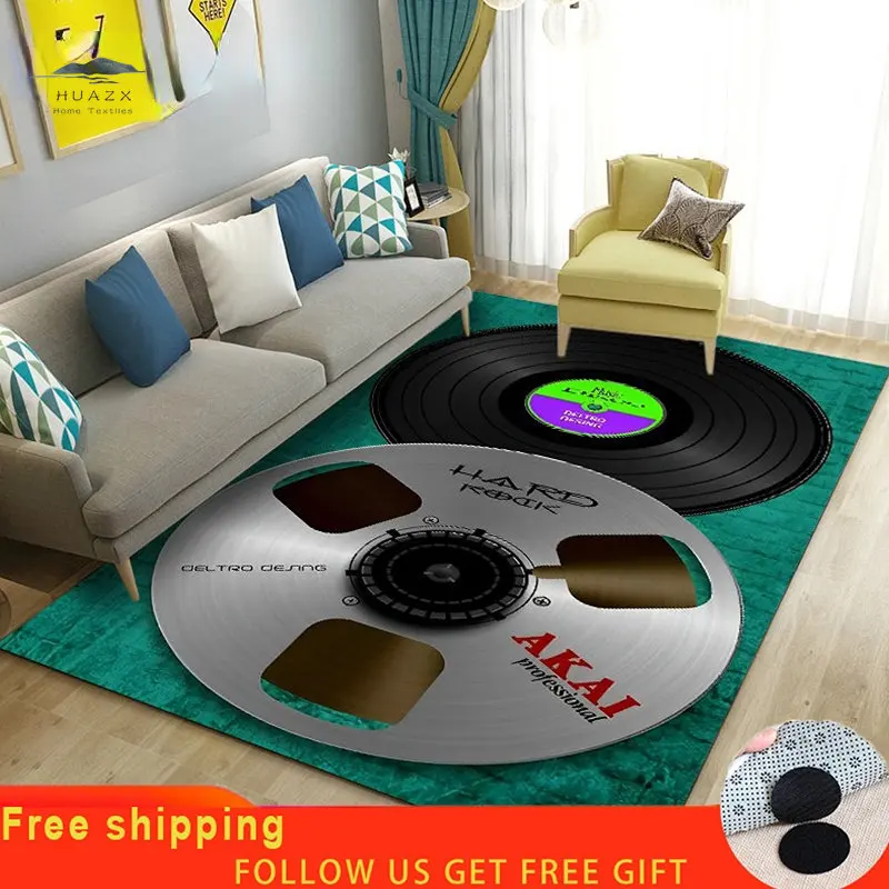 

Vintage Vinyl Record Carpet for 3D Classical Music Big Area Rug Living Room Bedroom Kid Play Non-slip Floor Mat Modern Decor