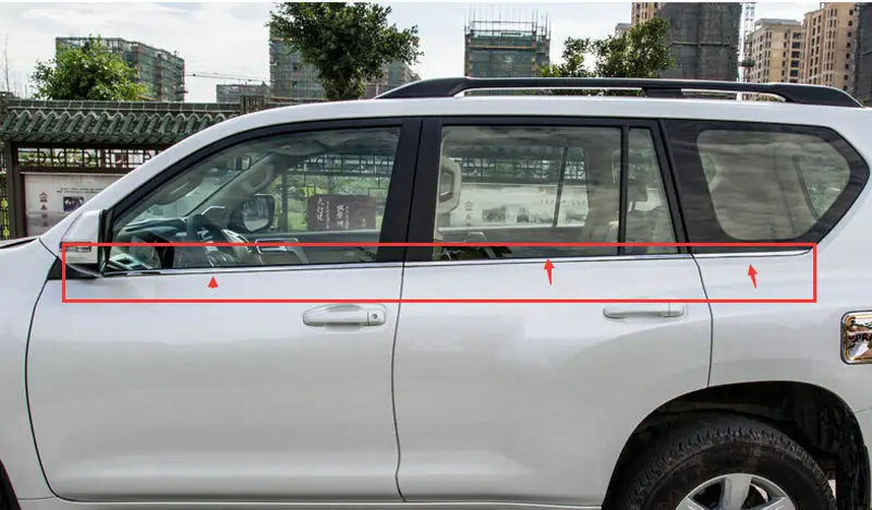 

for Toyota Prado Fj150 2010-2020 2018 Steel Bottom Window Frame Cover Trim 6pcs