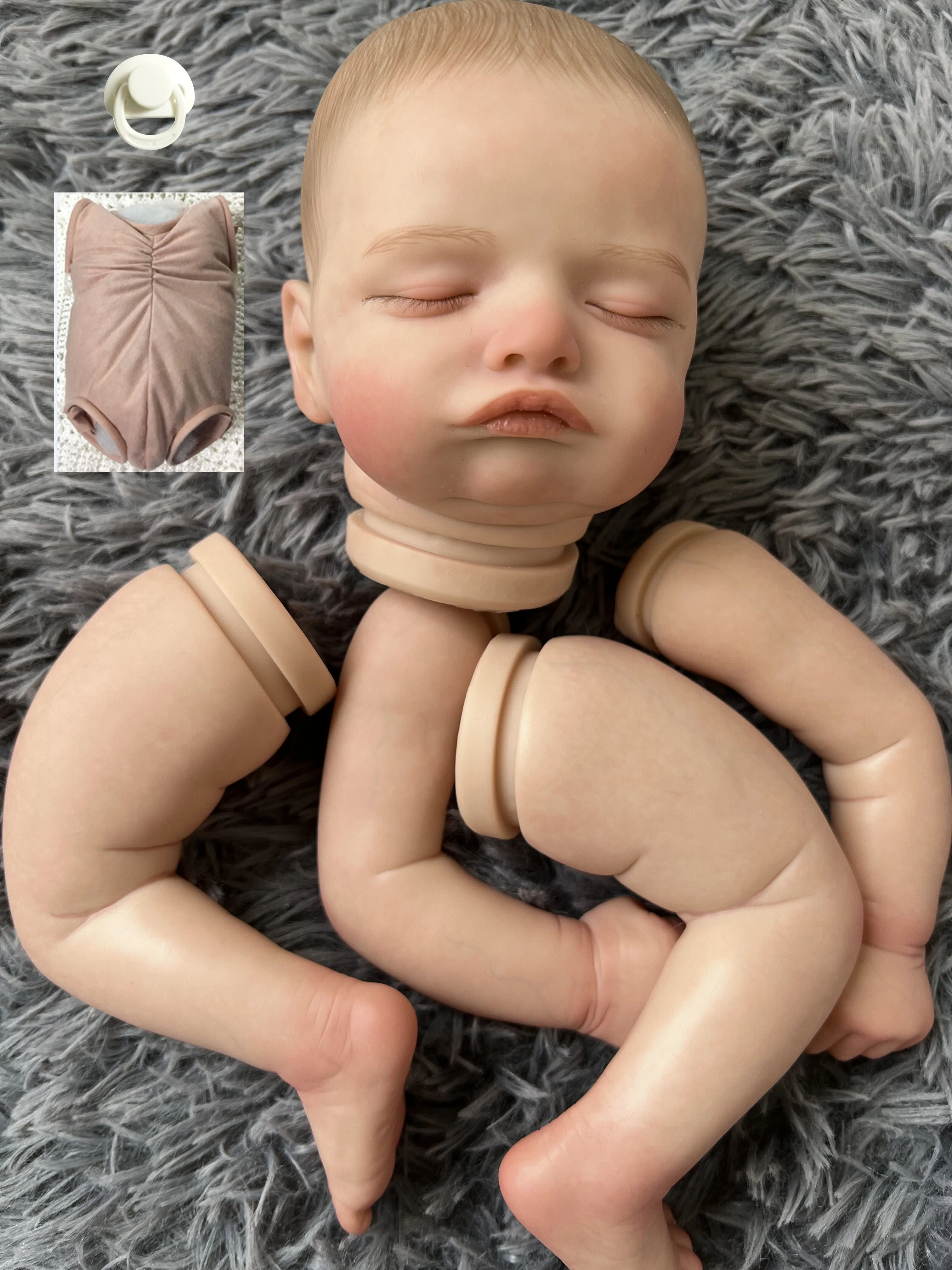 

NPK 20inch Already Painted Reborn Doll Rosalie with Painted Hair and Rooted Eyelashes cloth Body and COA included