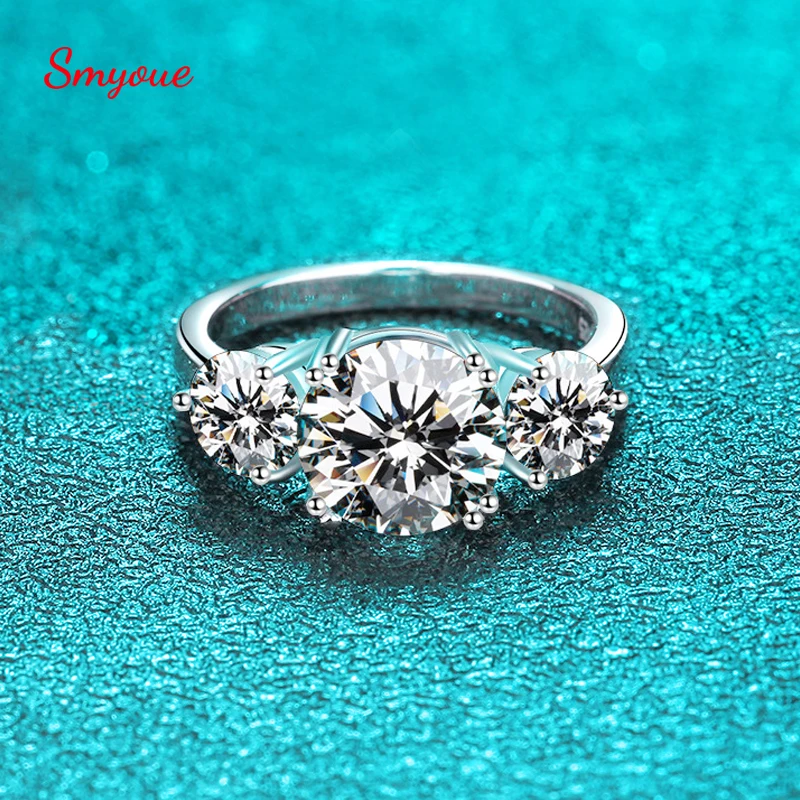 Smyoue 4ct 100% Moissanite Diamant Ring für Frauen 18K Gelb Gold Hochzeit Band Bridel Schmuck S925 Sterling Silber Großhandel GRA