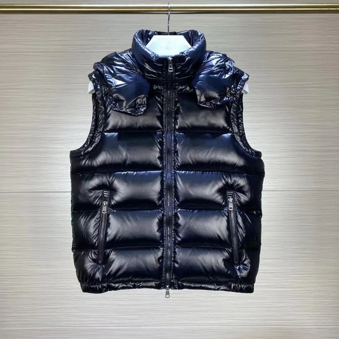 

Жилет для мужчин и женщин, яркий моющийся пуховик с капюшоном для мужчин, новый теплый черный пуховик на белом утином пуху 2023