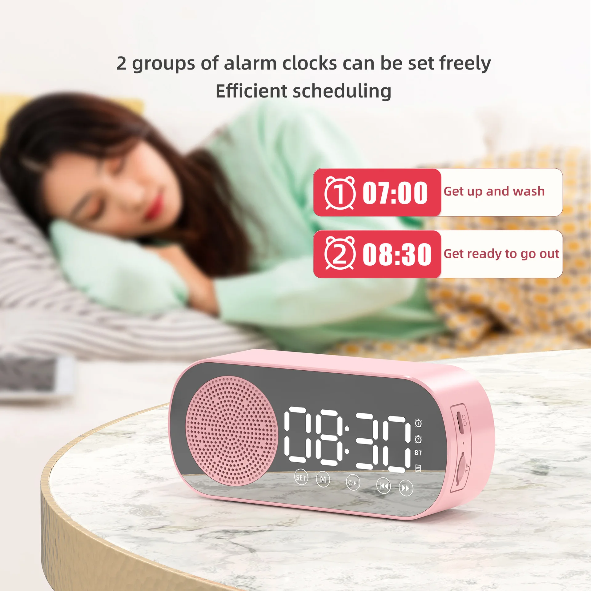 Новинка 2022 Bluetooth 5.0 динамик Hi-Fi маленькие часы динамиков зеркальная сигнализация
