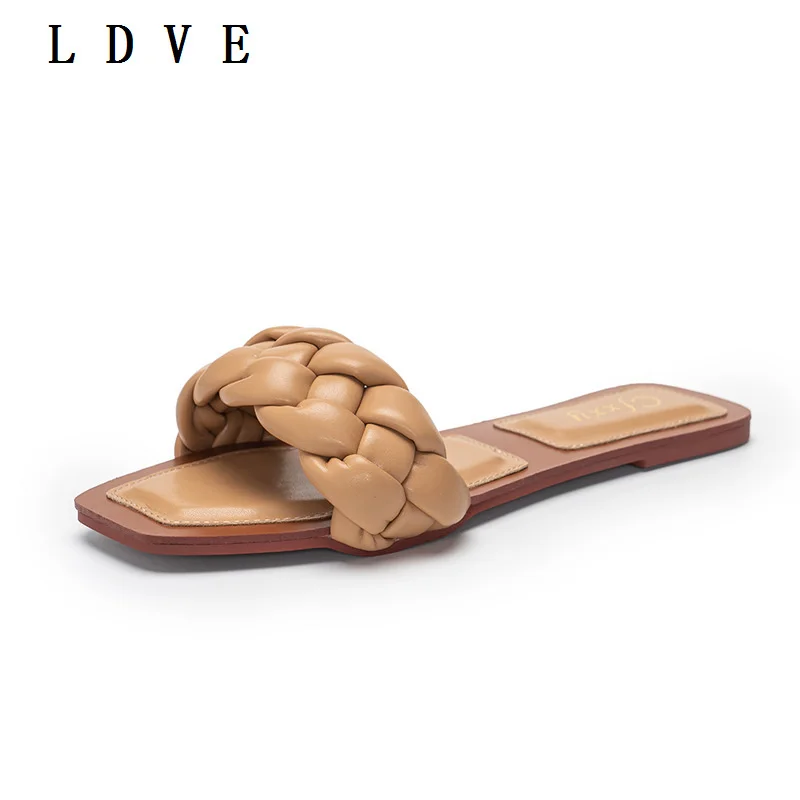 

Шлепанцы женские из ПУ кожи, Повседневная пляжная обувь, плоская подошва, сланцы