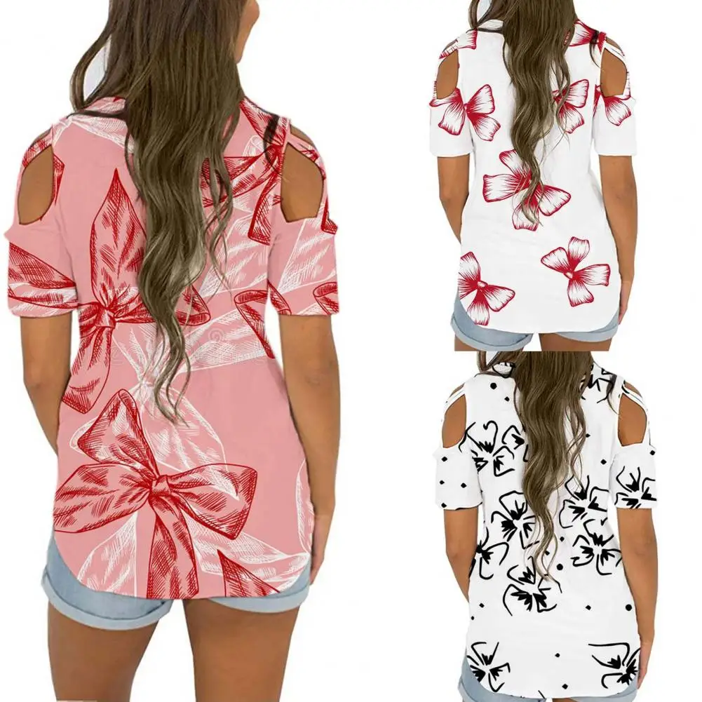 

Повседневная модная блузка, блузка с круглым вырезом, Повседневная футболка с цветочным принтом, футболка с коротким рукавом