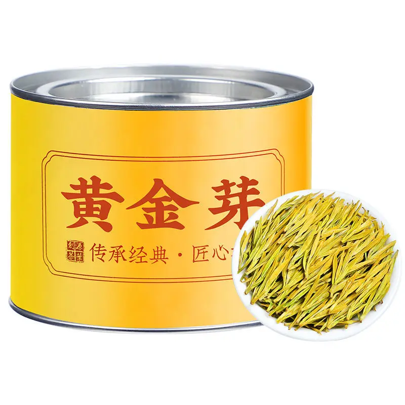 

Новинка 2022, зеленый чай династии Минг с золотыми бутонами, консервированный чай 50 г, чайный набор без чайника