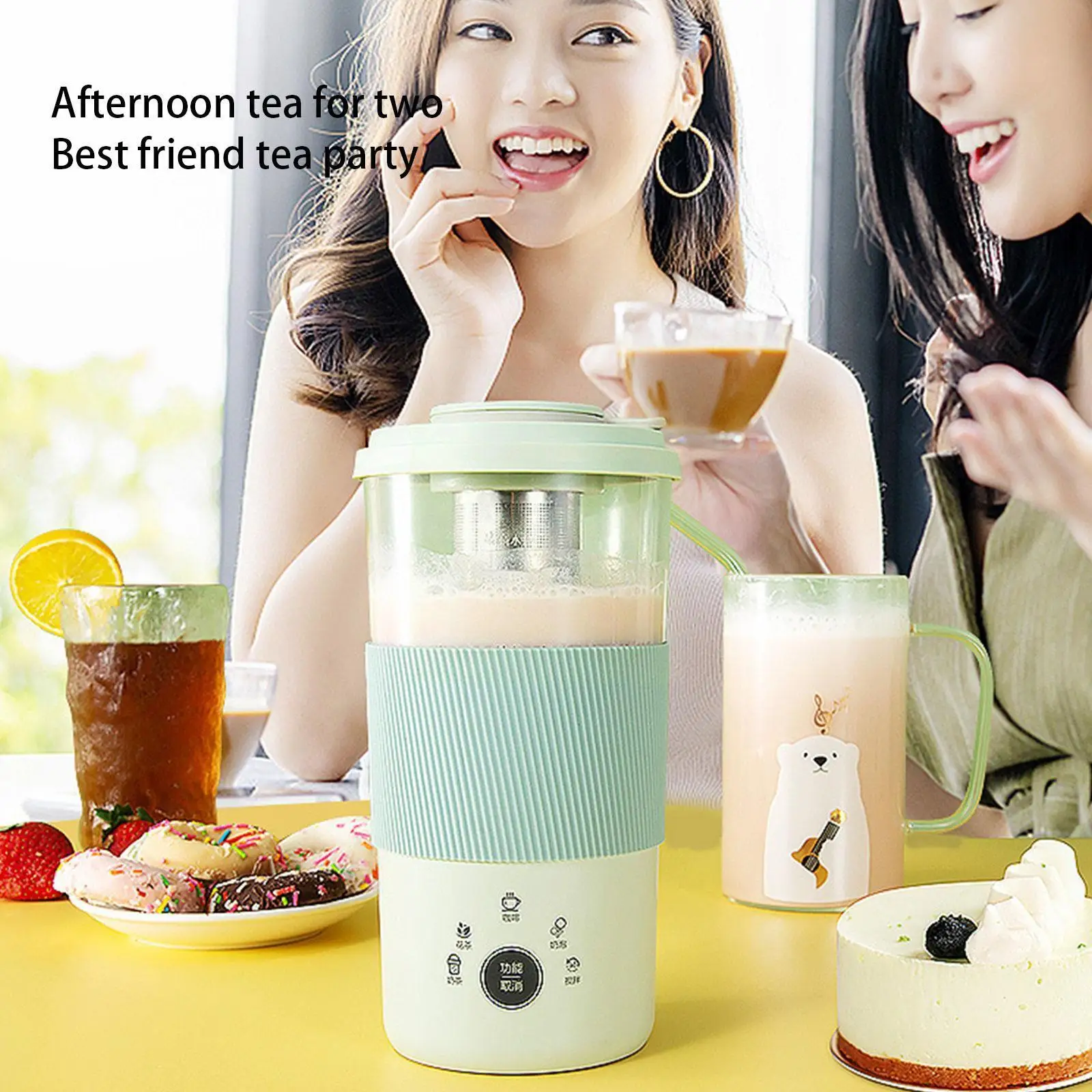 

New Portable Electric Coffee Maker Multictional Milk Tea Machine Automatic Milk Frother For Home Kitchen Blender Tea Maker C8D5