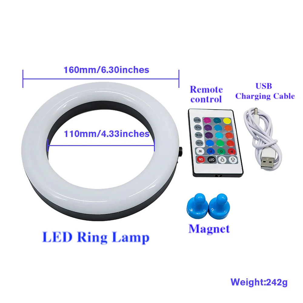 Модная светодиодная кольцевая лампа для кальяна 6 дюймов цветная световая панель