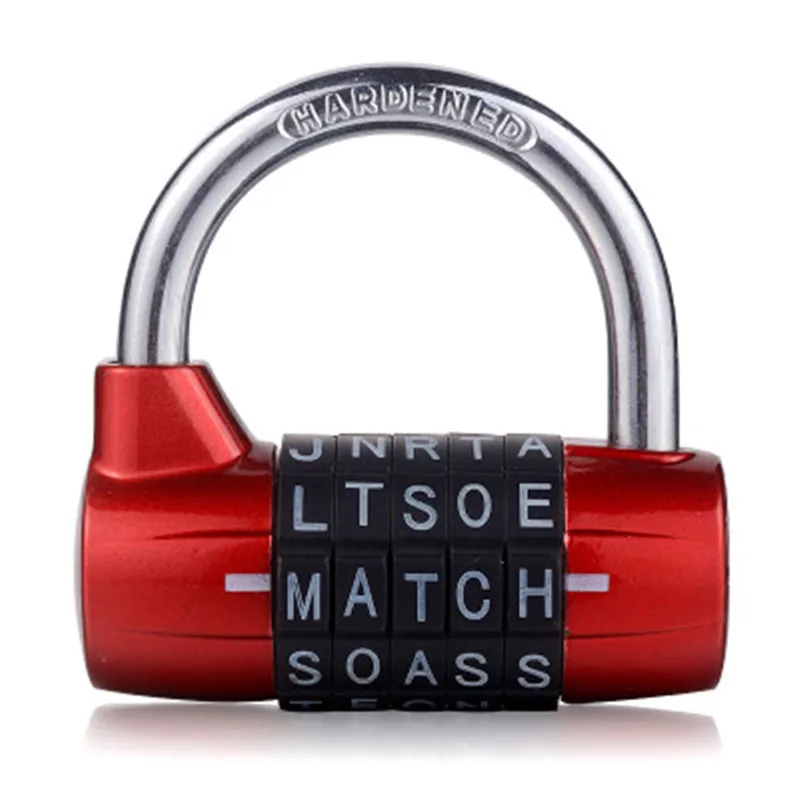 

5 Letter Zinc Alloy Combination Padlock Code Password Lock Door Cabinet Drawer Bike Motorcycle Student Locker