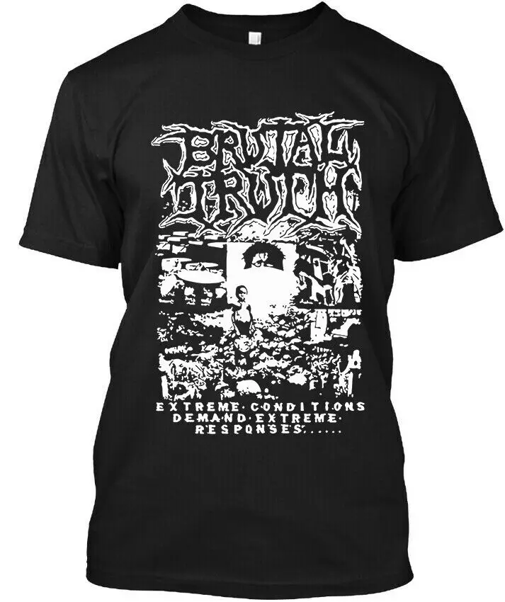 Brutal Truth American Grindcore Band Music Graphic O-Neck Cotton T Shirt Men Casual Graphic Tees Tops Dropshipping