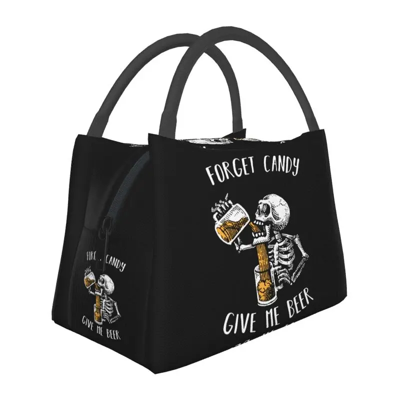 Candy Give Me Beer Skeleton Skull Portable Lunch Boxes Therm