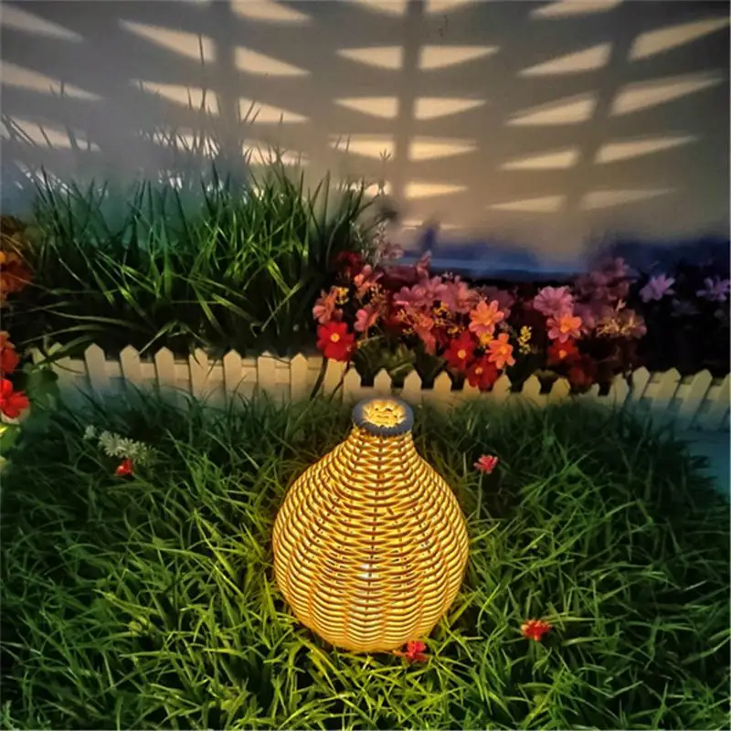 

Household Solar Lawn Projection Lights For Courtyard Lawn Garden Rattan Holiday Lanterns Lawn Lights Patio Trail Walkway 1 Pcs