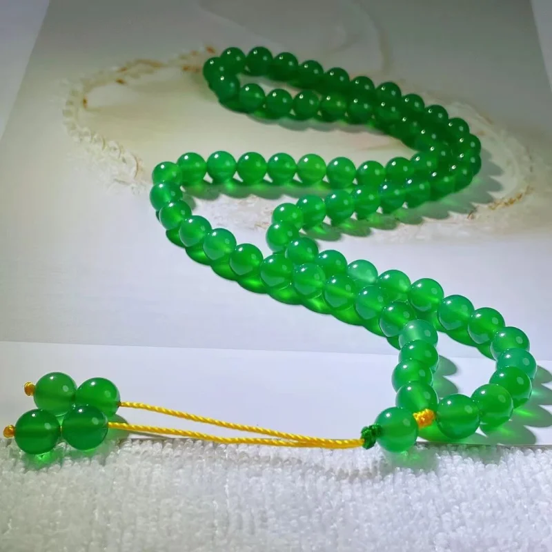 Натуральный агат ледяной Королевский Зеленый Халцедон с несколькими петлями