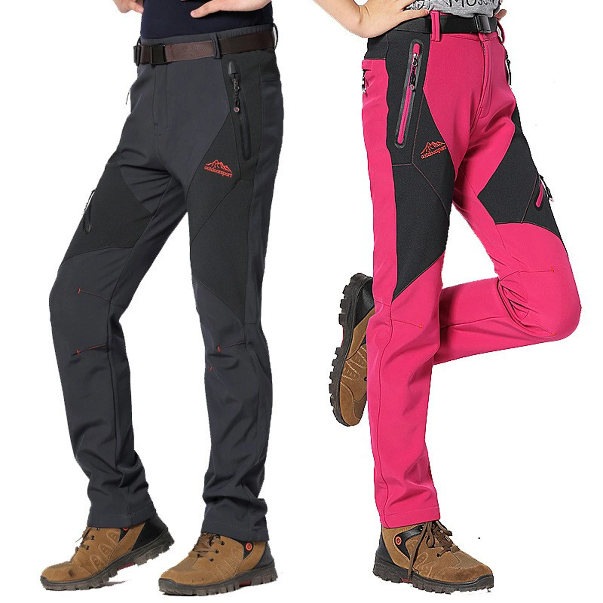 

Плотные теплые флисовые брюки с мягкой ракушкой для мужчин и женщин, водонепроницаемые, ветрозащитные, для пешего туризма, треккинга, рыбал...