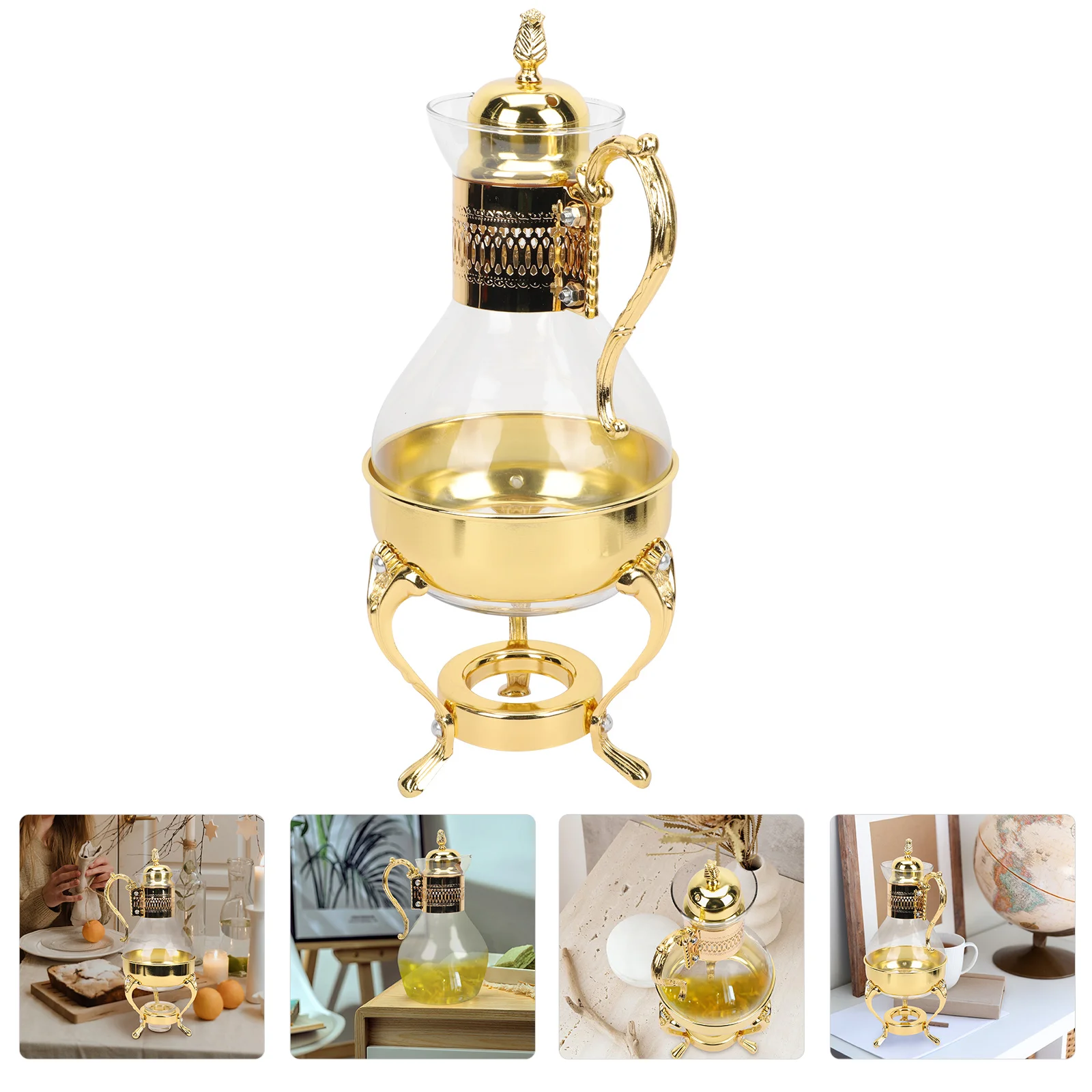 

Vintage European Style Coffee Pot Glass Coffee Kettle for Afternoon Tea Party