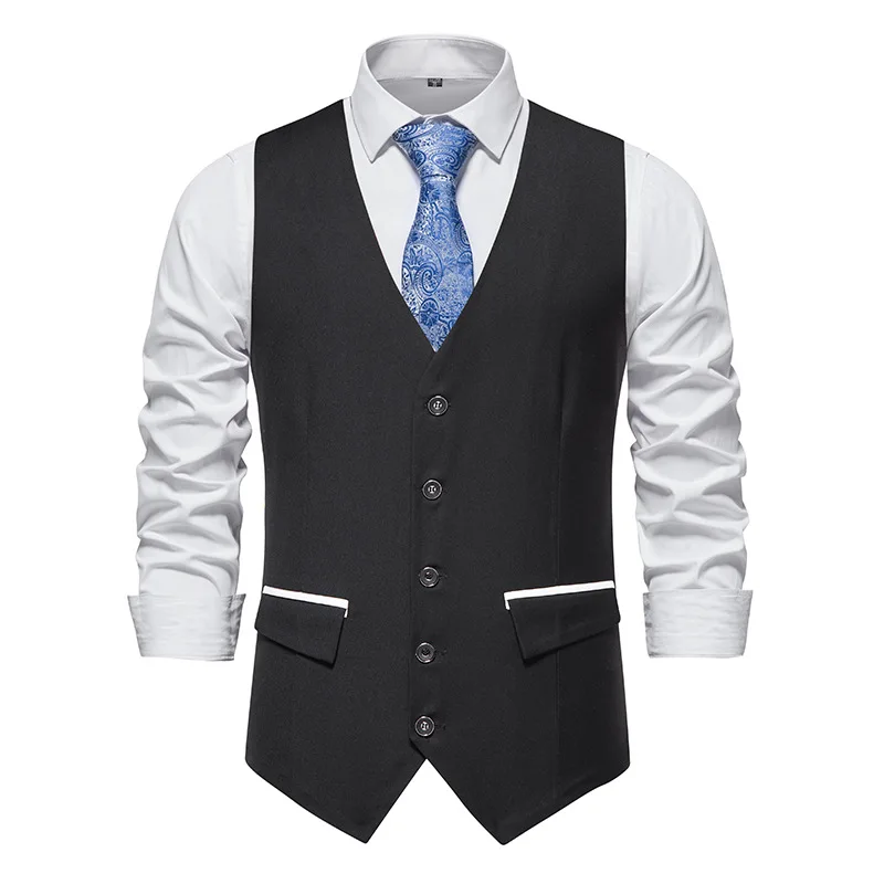

Mens V Neck Suit Vests Fashion Formal Slim Fit Business Dress Vest Waistcoat Men Party Wedding Prom Tuxedo Chalecos Para Hombre