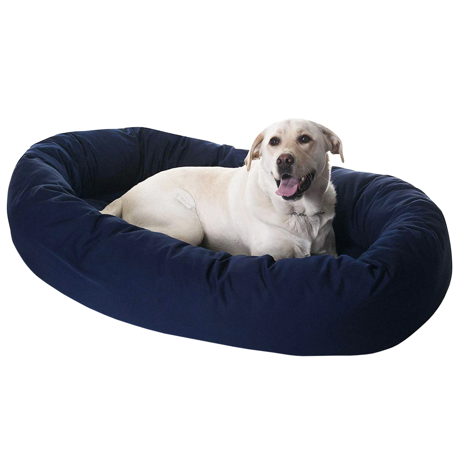 

HMTX | Poly/Cotton Bagel Pet Bed For Dogs, Blue, Extra Large