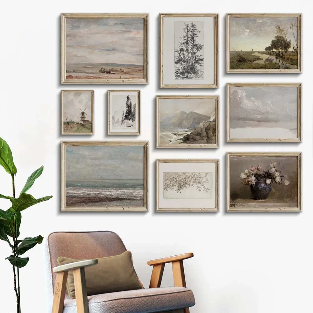 

Vintage Farmhouse Gallery Nordic Posters Wall Print Neutral French Country Home Decor and Prints Living Room Home Decoration