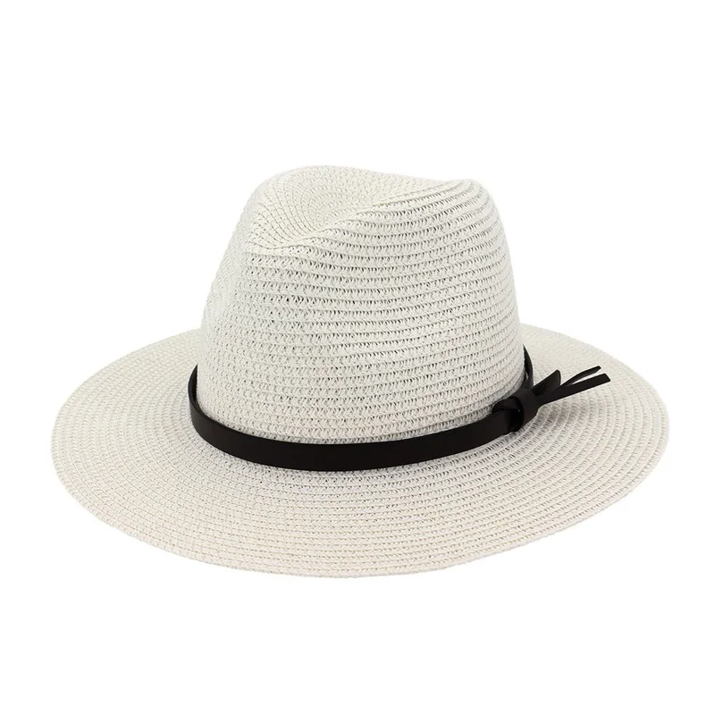 

Classic Women Men Summer Toquilla Straw Sun Hat For Elegant Lady Wide Brim Homburg Fedora Sunbonnet Beach Sunhat Panama Cap