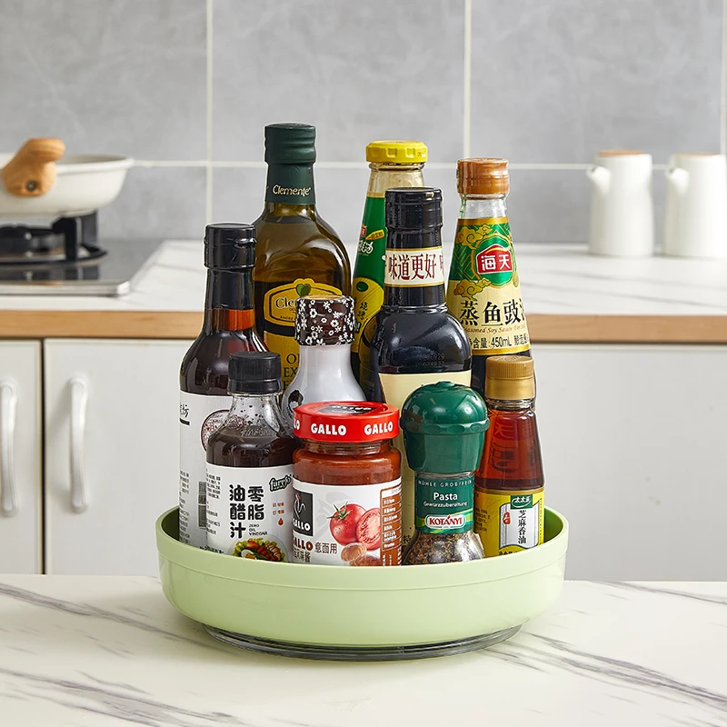 

360 Degree Rotating Spice Rack Round Kitchen Condiment Storage Tray