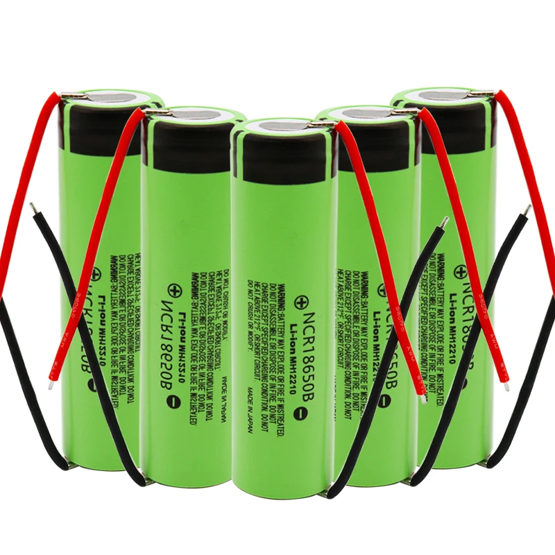 

100% Original 47g 18650 Battery 3400mah 3.7v Lithium Battery NCR18650B 3400mah Suitable for Flashlight Batteries+DIY Wires