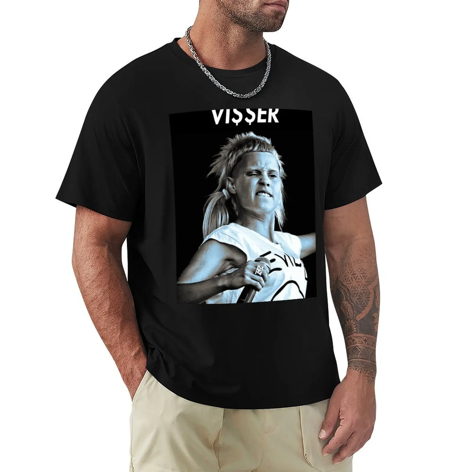 Фото Футболка VI$$ER YOLANDI, однотонная, с коротким рукавом, из хлопка. №1