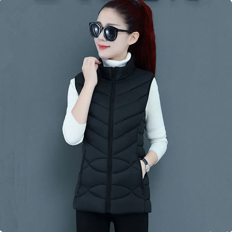 Elegant Student Short Cotton Coat Down Jacket Parkas NEW Casual Autumn Winter Vest Woman Loose Warm Tops 4XL Plus Size Waistcoat