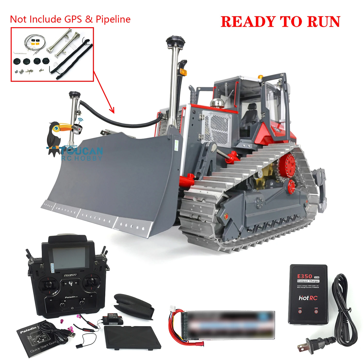 1/14 LESU Aoue DT60 Металлический гидравлический радиоуправляемый бульдозер Frysky Tandem X20