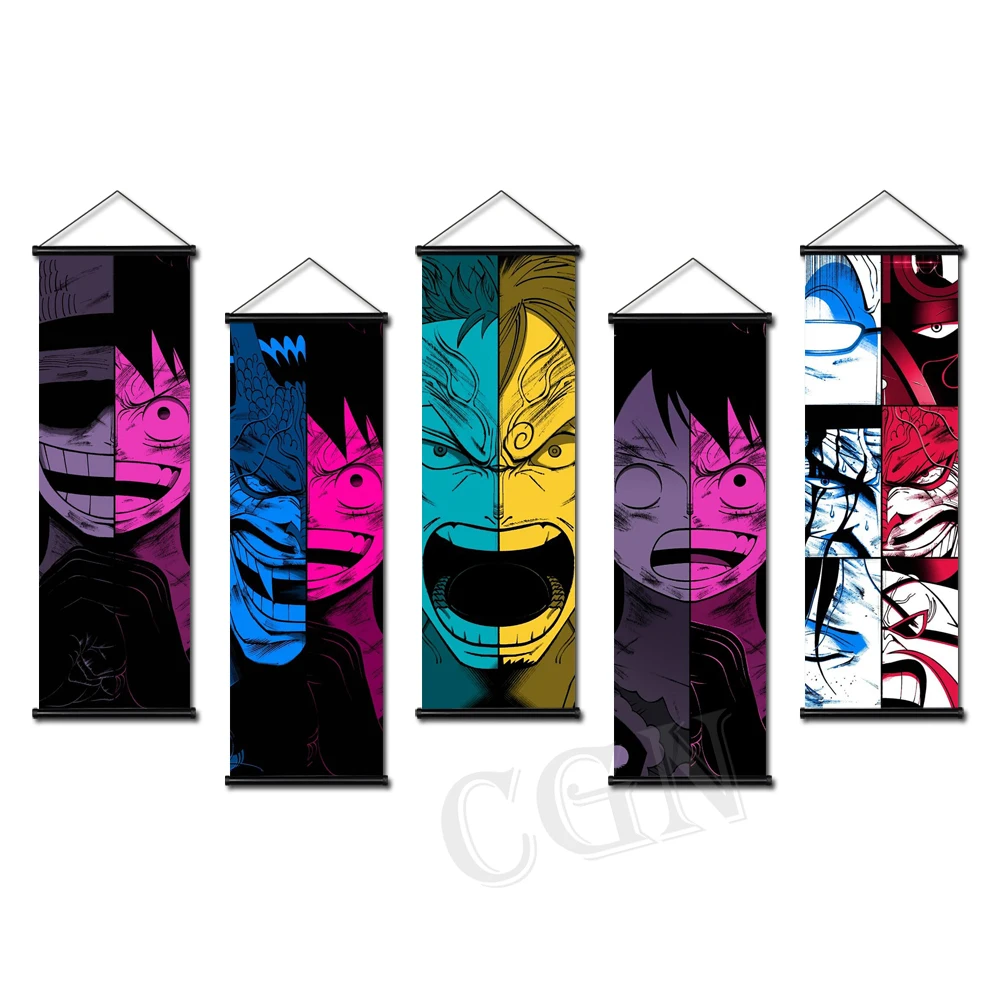 

One Piece Poster Art Monkey D. Luffy Hanging Scrolls Mural Canvas Paintings Wall Picture Living Room Child Bedroom Home Decor