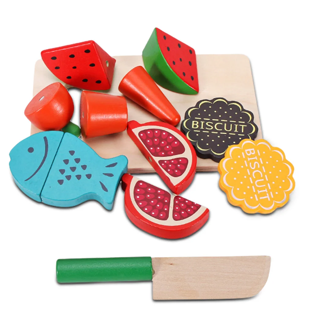Cute Cutting Fruit Vegetable Pretend Play Toy Set Kitchen Playset Vegetable Fruit Toy Children Kitchen Cooking Playset Fruit