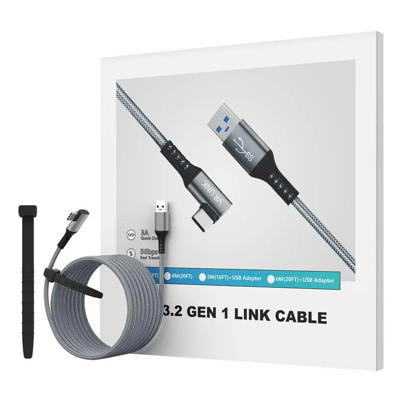 

5MPC Steam VR Link Cables USB 3.2 Gen1 Type C 5Gbps Data Transfer Charging Cords Virtual Reality Headsets Cables