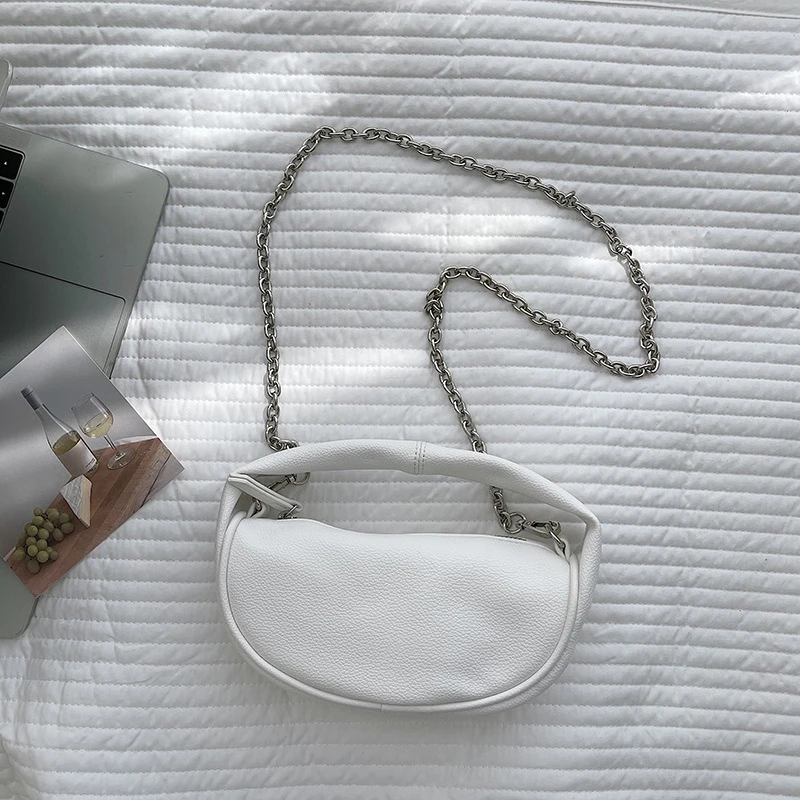 

Petscog Fashion Women's Shoulder Bag Chains Soft Handle Crossbody Bag Luxury Design Female Handbag 2022