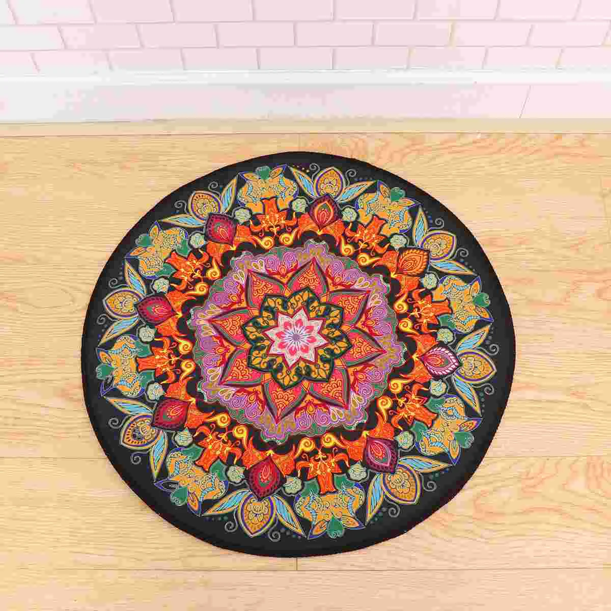 

Round Area Rug Fringe Mandala Rugs Non Floor Carpet Bedroom Living Room Decorative Carpet Style 1