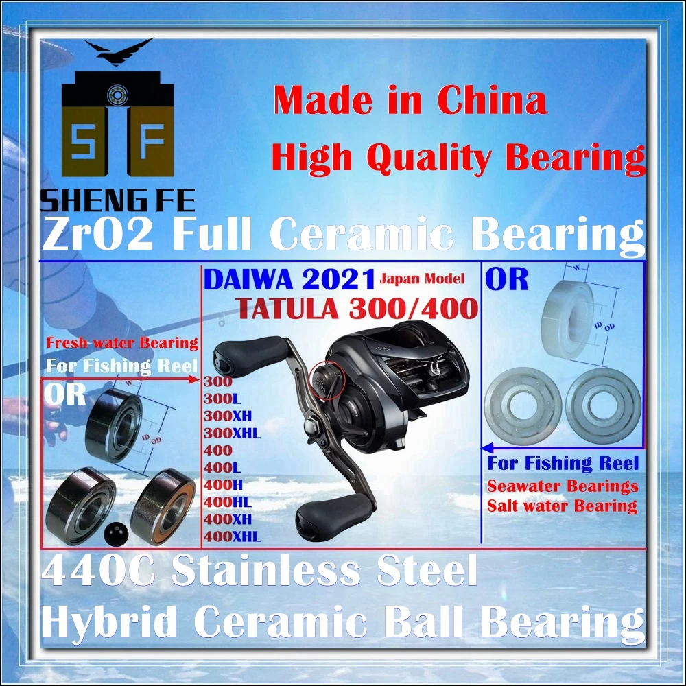 Ceramic Bearings For 2021(Japan) DAIWA TATULA TW 300/400(300/300L/300XH/300XHL/400/400L/400H/400HL/400XH/400XHL) Fishing Reels