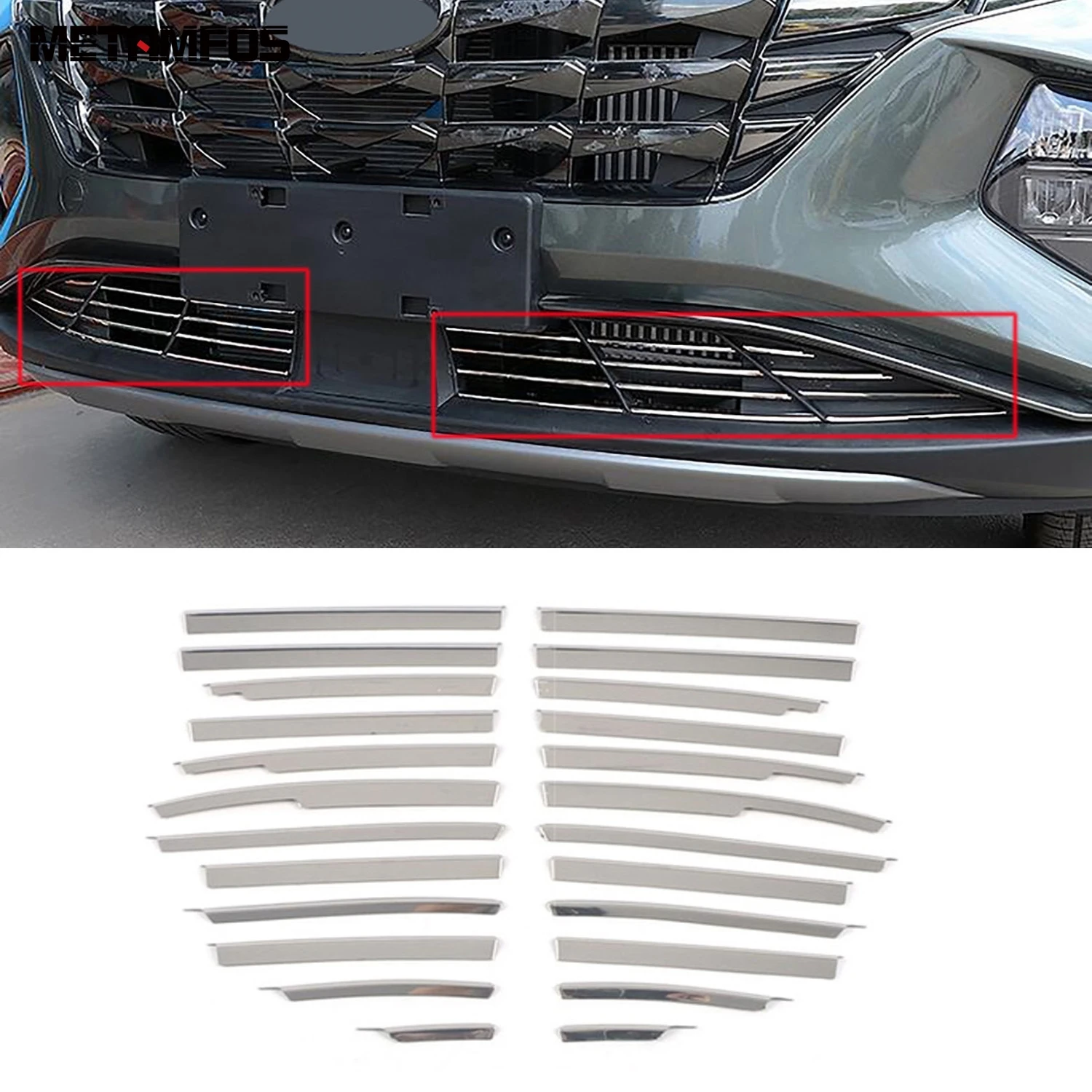 

Для Hyundai Tucson NX4 2021 2022 передний Нижний Бампер решетка гонки гриль полоса крышка молдинг отделка стикер аксессуары Стайлинг автомобиля