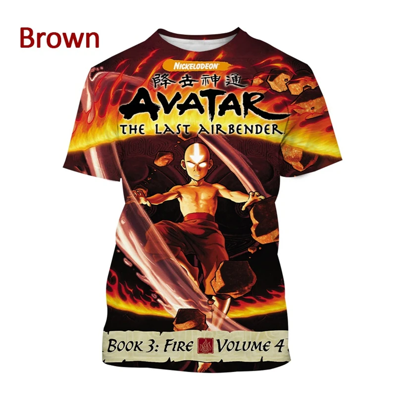 

New Fashion Anime The Last Airbender 3D Printing T-shirt Casual Summer Fashion Cartoon Round Neck Short-sleeved Kids Tops Tshirt