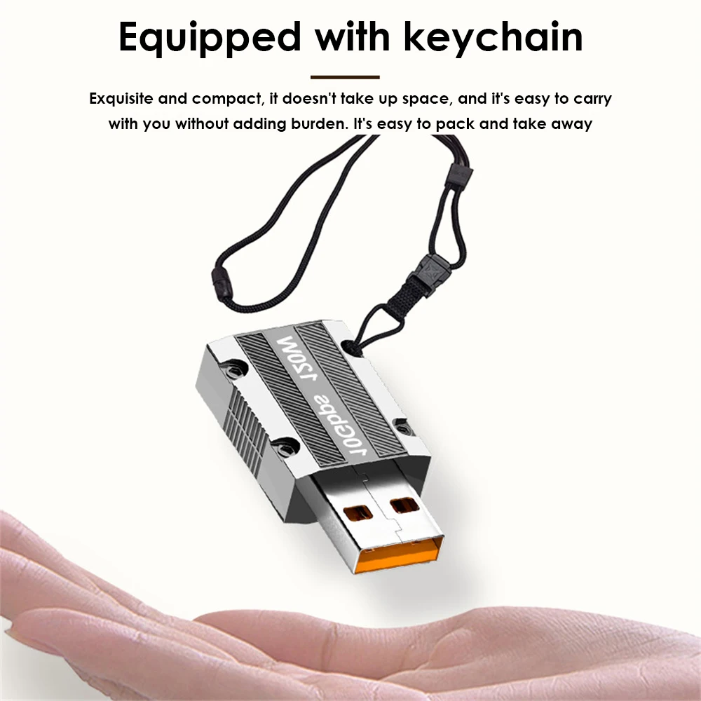 TYPE-C Bus To USB Male 120W Fast Charging Zinc Alloy Mechanical Wind 10GBPS Fast Transmission OTG Adapter For PC Laptop Phone