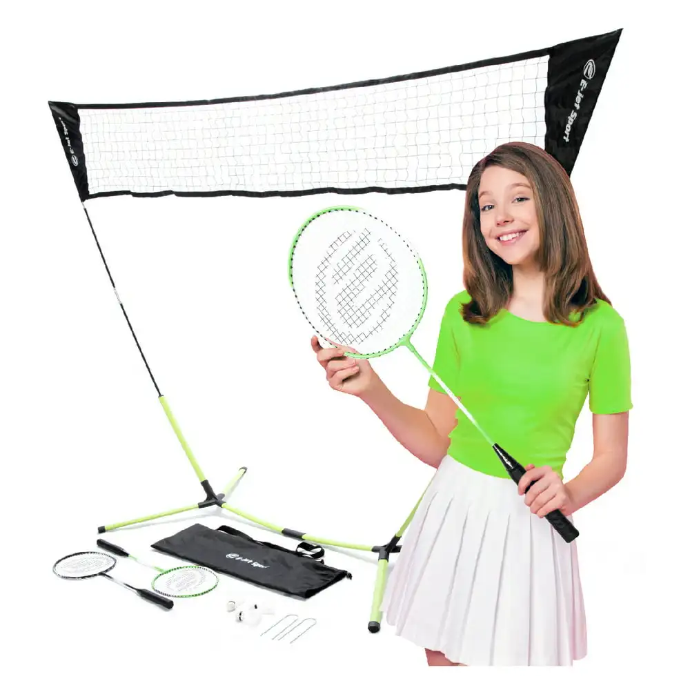 

Badminton Net Outdoor Game Set - Rackets Shuttlecocks Combo Tools Required, Portable