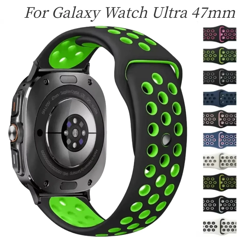 Soft Silicone Strap For Samsung Galaxy Watch Ultra 47mm LTE Sports Bracelet Wristband Breathable Watchband Belt