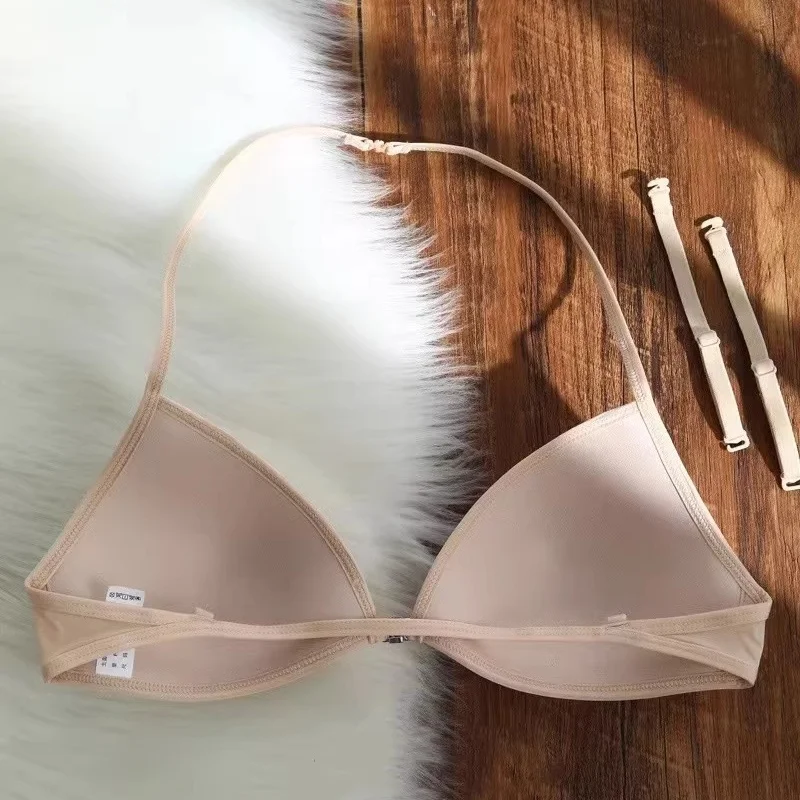 Бюстгальтер пуш-ап бесшовный с застежкой спереди и треугольной чашкой