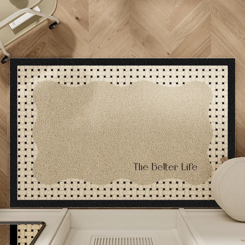 Элегантный входной дверной коврик в стиле ретро противоскользящий для прихожей