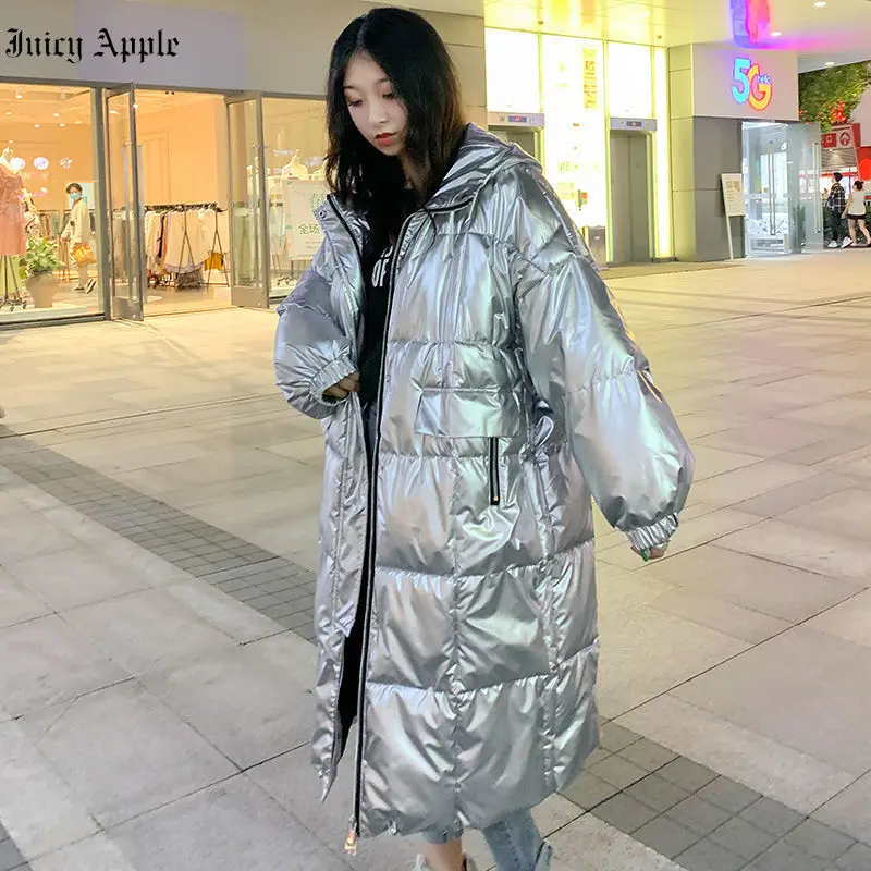 Winter Coat 2022 For Women Knee Length Long Parka Woman's Streetwear Zipper Pockets Thick Winter Hoodies Coats Clothing Female