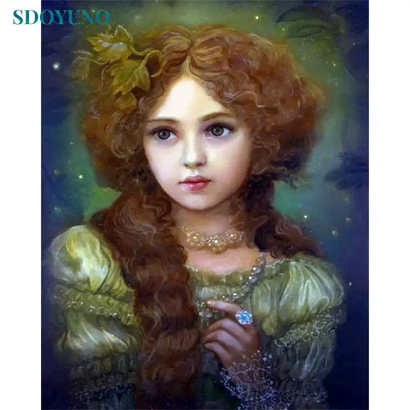 

SDOYUNO 5D DIY Diamond Painting Woman Diamond Embroidery Mosaic Color painting Picture Of Rhinestones Home Decor Artwork