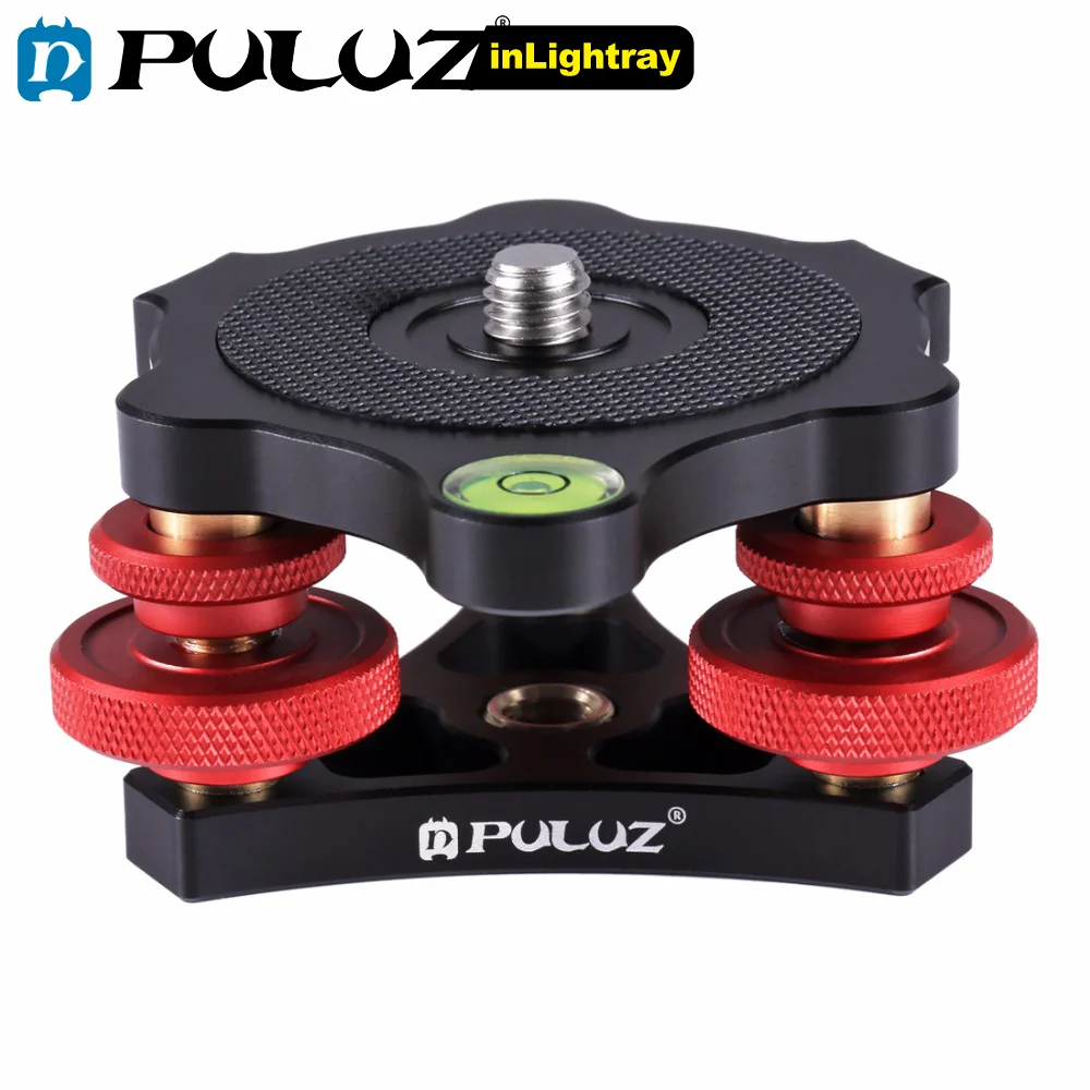 

PULUZ DSLR Camera Leveling Base Head Tri-wheel Aluminum Alloy Adjustment Dials Leveling Base Ball Head for Camera Tripod Head