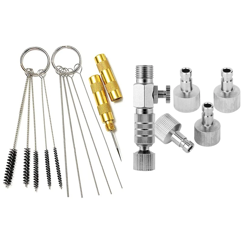 

Airbrush Cleaning Kit And Airbrush Disconnect With Male Fitting, 1/8Inch Male And Female Coupling Set