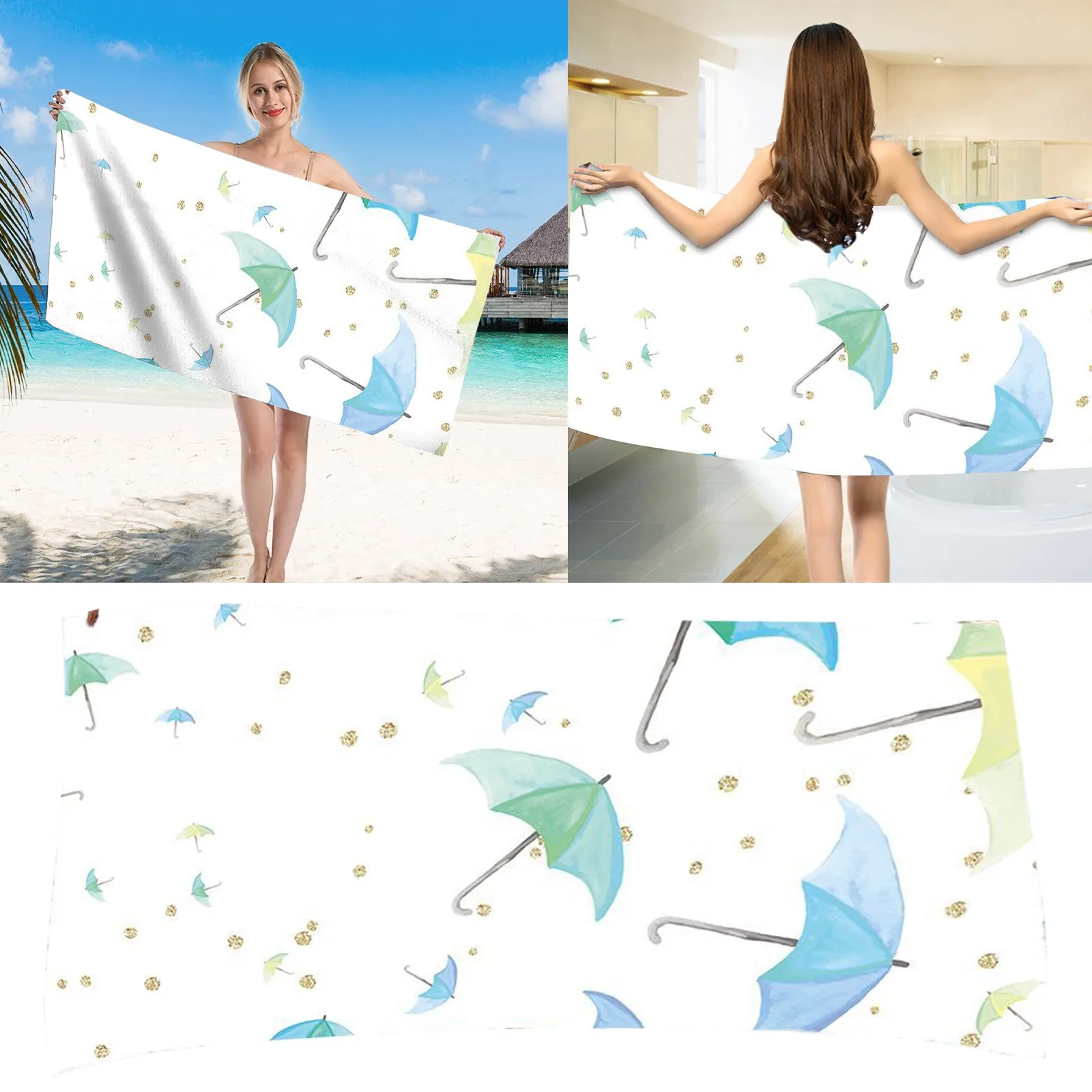 

Printing Beach Towel Digital Printing Shawl Portable Quick Dry Bath Towel Trendy Beach Towel Towels Luxury